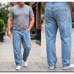 Levis 550 Relaxed Fit Jeans Sz W-40 L-30 Medium Wash Blue Mens 90s Baggy Skater